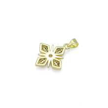 Load image into Gallery viewer, Gold Clear CZ Flower Charm Pendant, Sku#LK989