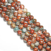 Load image into Gallery viewer, Blue Orange Agate Rund Smooth Beads, Sku#U1753
