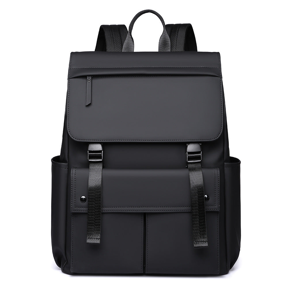Men's Waterproof Nylon Backpack - Large Capacity Travel Backpack with Curved Shoulder Straps