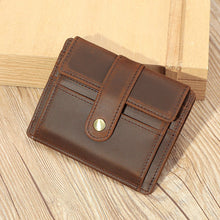 Load image into Gallery viewer, Men's Minimalist Genuine Leather Coin &amp; Transit Card Holder Wallet