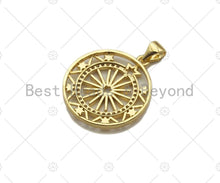 Load image into Gallery viewer, 18k Shiny Gold Filigree Star Wheel Coin Charms, Sku#LK144
