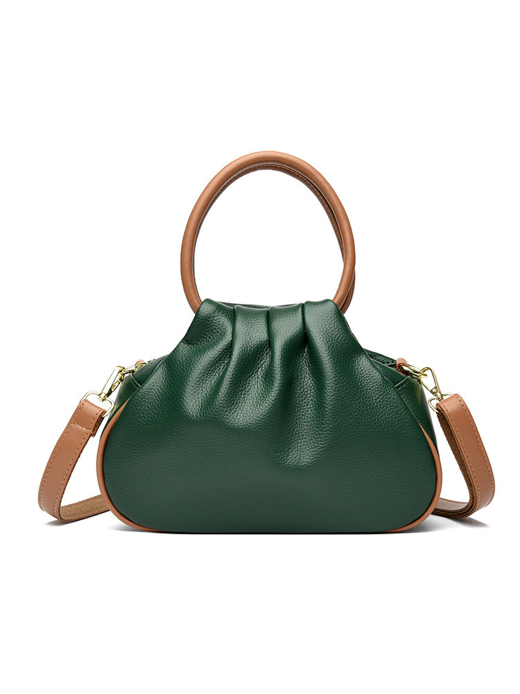 Premium Pleated Leather Crossbody Shoulder Bag for Women - Multi-Compartment Organizer
