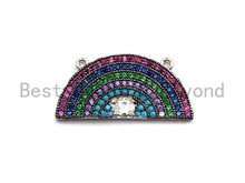 Load image into Gallery viewer, Colorful CZ Micro Pave Rainbow Shape Pendant ,13x27mm,Cubic Zirconia Rainbow Charm,sku#F863