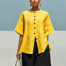 Load image into Gallery viewer, Linen Blend Cardigan Top &amp; Cropped Wide-Leg Pants Set – 5 Colors S–3XL