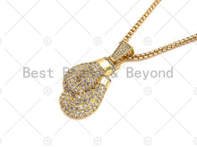 Load image into Gallery viewer, CZ Micro Pave 3D Boxing Gloves Shape Pendant/Charm,Cubic Zirconia Charm, Necklace Bracelet Charm Pendant,24x43mm, Sku#L507
