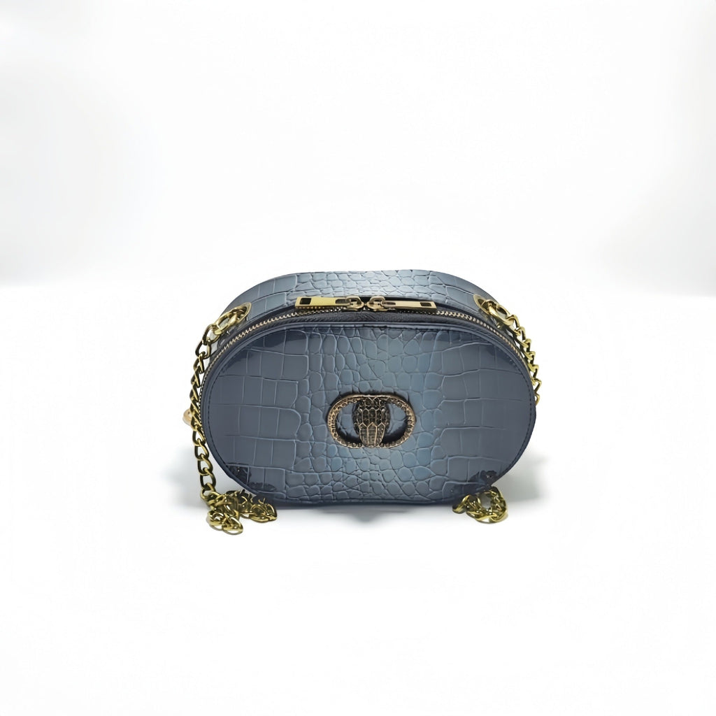 Women's Patent Leather Crossbody Bag - Compact Shoulder Bag with Adjustable Strap