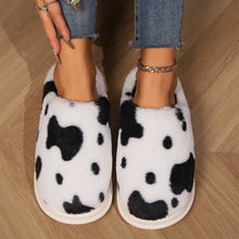 Load image into Gallery viewer, Cow Print Plush Slippers – Unisex Winter Slippers