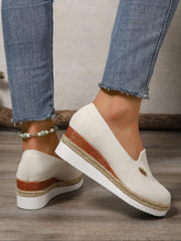 Load image into Gallery viewer, Women's Striped Wedge Platform Sandals - Open Toe Casual Spring Shoes with Chain Detail