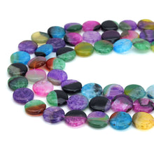 Load image into Gallery viewer, 18mm Mixed Color Fire Agate Flat Coin Beads, Sku#U2141