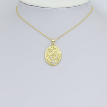 Load image into Gallery viewer, Clear CZ Anchor Oval Charm Pendant, Sku#LK1148