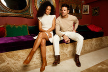 Load image into Gallery viewer, The Bukres Tan Leather Block Heel Mid Calf Women Boot