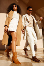 Load image into Gallery viewer, The Bukres Tan Leather Block Heel Mid Calf Women Boot