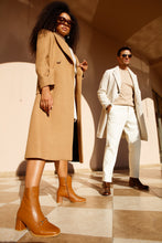 Load image into Gallery viewer, The Bukres Tan Leather Block Heel Mid Calf Women Boot