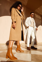 Load image into Gallery viewer, The Bukres Tan Leather Block Heel Mid Calf Women Boot