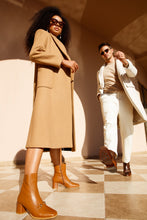 Load image into Gallery viewer, The Bukres Tan Leather Block Heel Mid Calf Women Boot