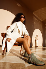Load image into Gallery viewer, The Luisina Green Handwoven Leather Ankle Boot Final Sale!