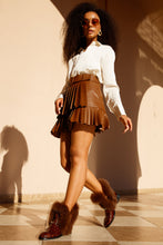Load image into Gallery viewer, The Izmir Brown Patent Leather Natural Fur Mid Calf Women Boot