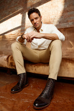 Load image into Gallery viewer, The Anderson Brown Leather &amp; Suede Brogue Lace-Up Men Boot with a Zipper