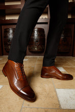 Load image into Gallery viewer, The Rome Tan Leather Oxford Cap-Toe Men Boot