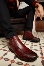 Load image into Gallery viewer, The Montreal Burgundy Leather Casual Zip-Up Ankle Men Boot
