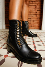 Load image into Gallery viewer, The Tuna Black Leather Mid Calf Women Boot
