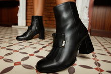 Load image into Gallery viewer, The Luksor Black Leather Block Heel Women Boot