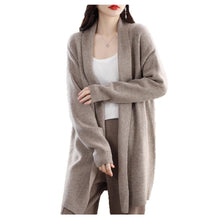 Load image into Gallery viewer, Womens Stylish Loose-fitting Mid-length Knit Cardigan