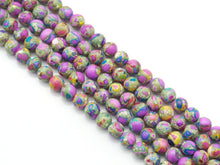 Load image into Gallery viewer, Natural purple blue yellow Jasper beads 8mm, mixed color bea