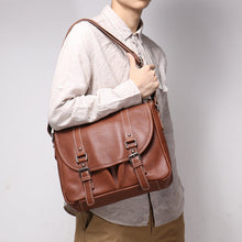 Load image into Gallery viewer, Men's Full-Grain Leather Shoulder Bag – Large Capacity Crossbody Bag for Men