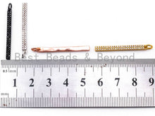 Load image into Gallery viewer, 1pc CZ Micro Pave Long Bar Pendant, Cubic Zirconia Strip Pendant, Micro pave pendant, 32x3mm, sku#F333