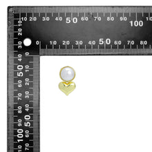 Load image into Gallery viewer, Gold Heart White Pearl  Earrings, Sku#LX721