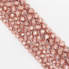 Load image into Gallery viewer, Diamond Cut Rose Gold Lava Beads, Sku#S154