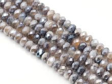 Load image into Gallery viewer, Mystic Natural Gray Banded Agate Rondelle Faceted Beads, Sku#UA266