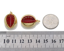 Load image into Gallery viewer, Gold CZ Enamel Watermelon Fruit Charm, Sku#LK730