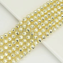 Load image into Gallery viewer, Natural Gold Hematite Beads- 2/3/4/6mm/8mm/10mm/12mm Round Faceted, SKU#S66