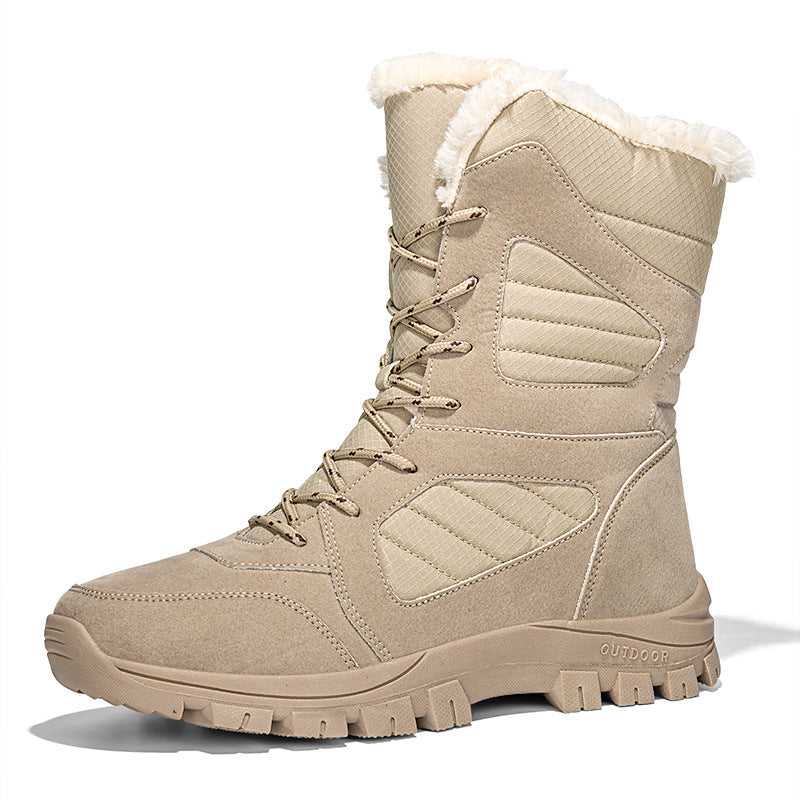 Women's Winter Snow Boots – High-Top Fleece-Lined Waterproof Lace-Up
