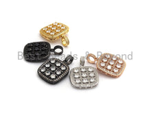 Load image into Gallery viewer, CZ Micro Pave Shiny Square Pendant/Charm, Cubic Zirconia Paved Charm, Filigree Necklace Bracelet Charm Pendant,28x28mm,sku#F636