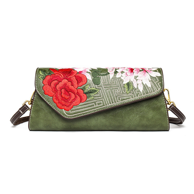 Chinese Floral Embroidered Shoulder Bag | Elegant Women's Handbag
