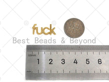 Load image into Gallery viewer, CZ Micro Pave FUCK Word Pendant/Charm,Cubic Zirconia Fuck Charm, 9x20mm, Sku#L472