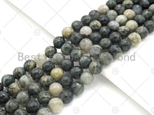 Load image into Gallery viewer, Quality Natural Green Rabbit Fur Courts Round Faceted Beads, 6mm/8mm/10mm/12mm Dark Green Agate, 15.5'' Full Strand, Sku#U1150