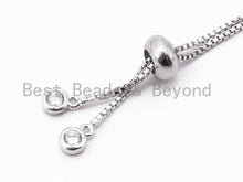 Load image into Gallery viewer, 1/5/10/50pcs Sliding Adjustable Bracelet Making Chain, half-finished bracelet, Rubber stopper beads, connector link finding Box Chain, #P14