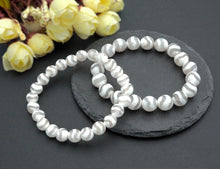 Load image into Gallery viewer, Natural White Tibetan Agate Stretchy Bracelet,U1092