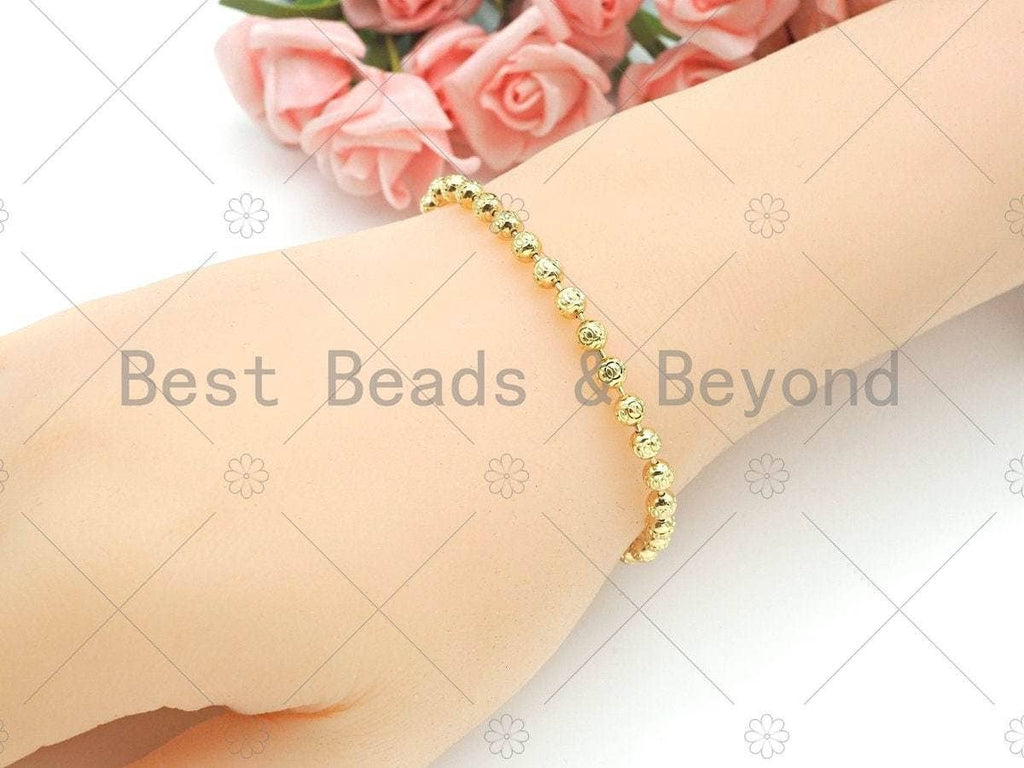 Carved 4mm Ball Beads Necklace Bracelet/Necklace,Sku#LD74