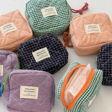 Load image into Gallery viewer, Portable Canvas Plaid Coin Purse