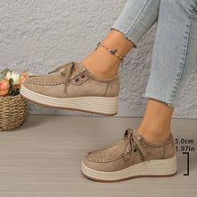 Load image into Gallery viewer, Women's Lace-Up Chunky Sole Pumps - Mid Heel Round Toe Casual Dress Shoes