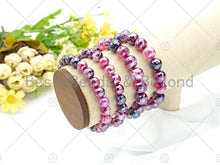 Load image into Gallery viewer, Mystic Hot Pink Banded Agate Stretchy Bracelet, Sku#U1094