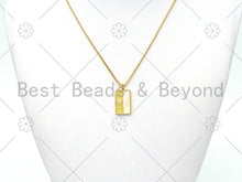 Load image into Gallery viewer, Gold Star Moon Sun with Mother of Pearl On Rectangle Shape Pendant,18K Gold Filled MOP Charm,Necklace Bracelet Pendant,13x22mm,Sku#LK396