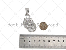 Load image into Gallery viewer, CZ Micro Pave 3D Boxing Gloves Shape Pendant/Charm,Cubic Zirconia Charm, Necklace Bracelet Charm Pendant,24x43mm, Sku#L507
