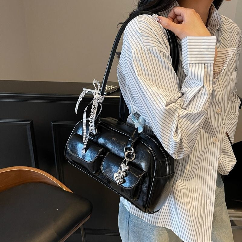 Bow-Tie Ribbon Bowling Bag | Stylish High-Capacity Shoulder & Tote Bag for Women