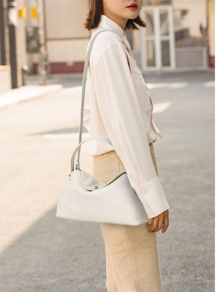 Premium Full-Grain Leather Tote Bag for Women - Office & Work Handbag with Multiple Compartments